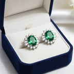 Leane kristályos fülbevaló whitegold-zöld