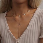 Hat pillangó nyaklánc gold