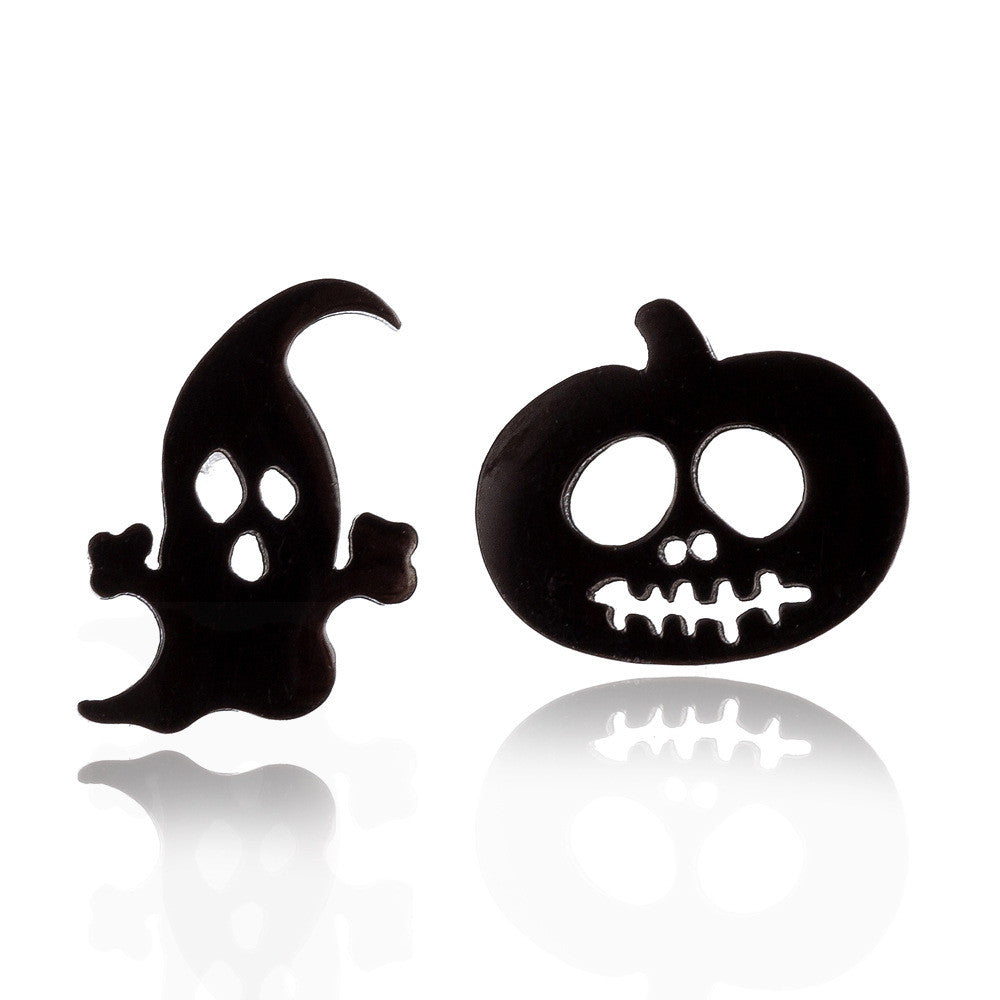 Halloween-i tök és szellem fülbevaló fekete
