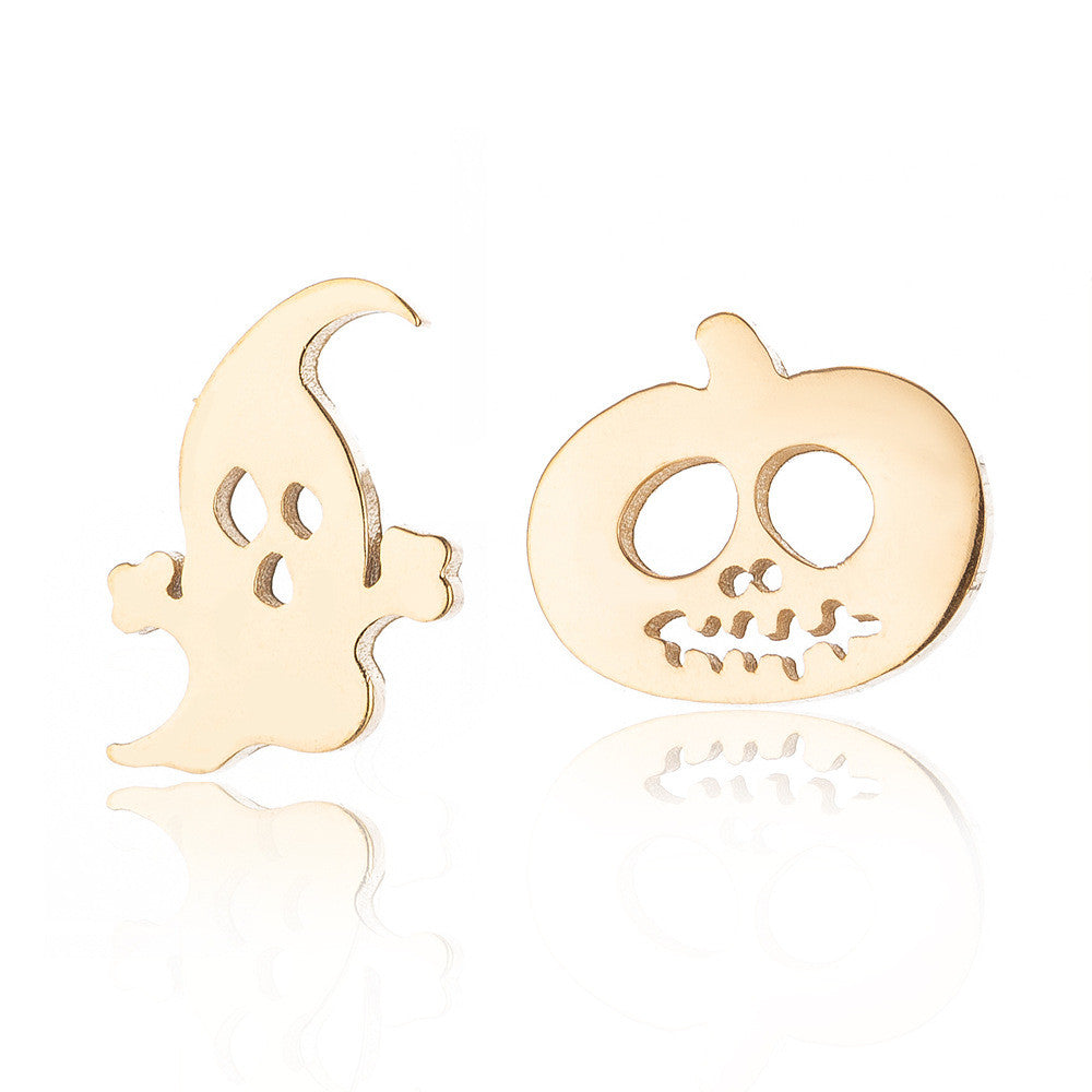 Halloween-i tök és szellem fülbevaló gold