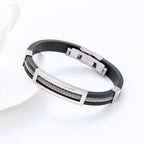 Hind férfi acél-szilikon karkötő