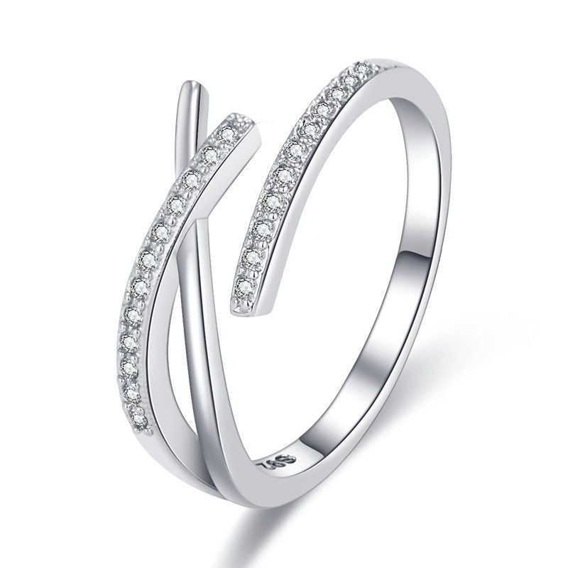 X kristályos gyűrű whitegold (állítható méret)