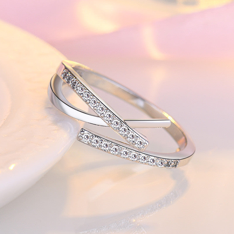X kristályos gyűrű whitegold (állítható méret)