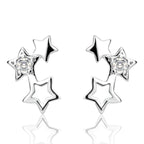 Hárm csillag fülbevaló whitegold