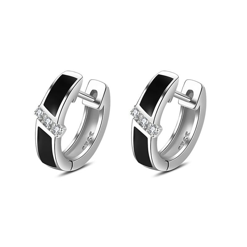 Aliya női fülbevaló whitegold-black