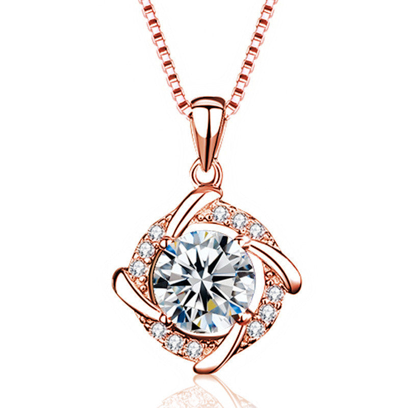 Abrienne kristály medálos nyaklánc rosegold