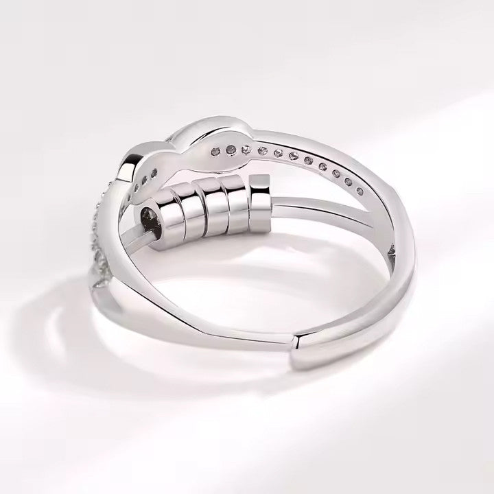 Végtelen kristályos gyűrű whitegold (állítható méret)