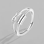 Végtelen kristályos gyűrű whitegold (állítható méret)