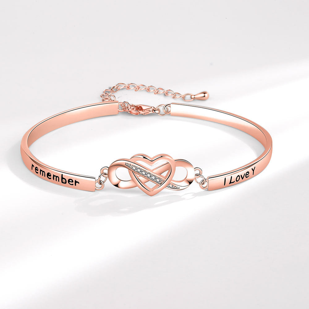 Remember szív-végtelen karkötő rosegold