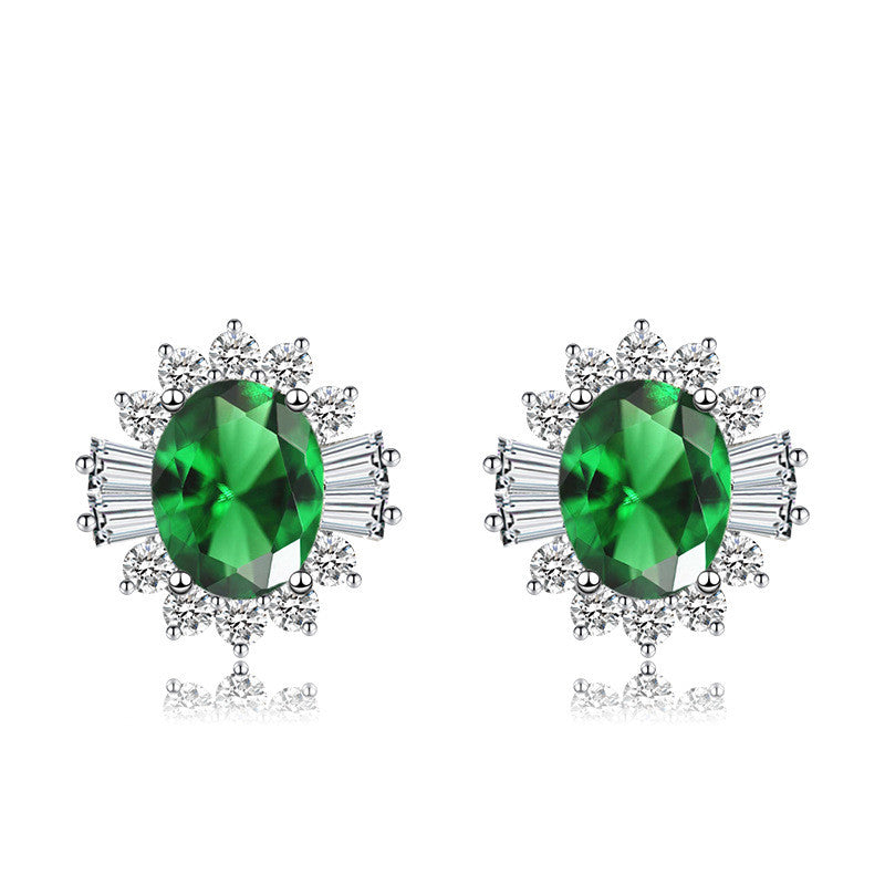 Leane kristályos fülbevaló whitegold-zöld