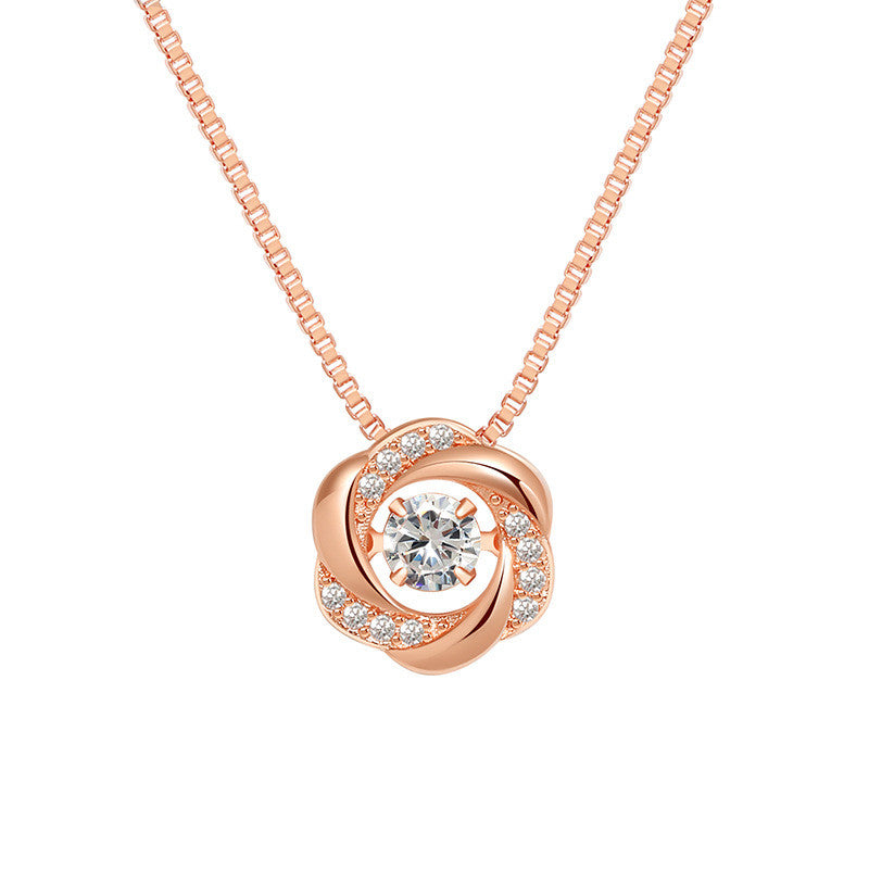 Virágocska nyaklánc rosegold