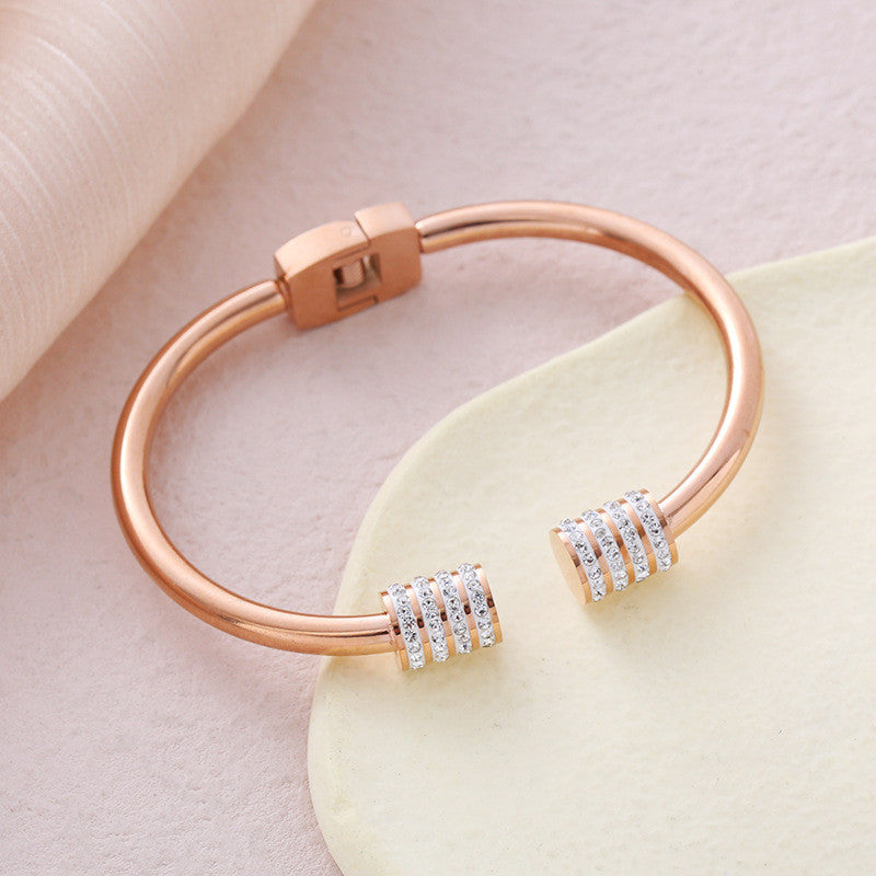 Olett nemesacél karkötő rosegold