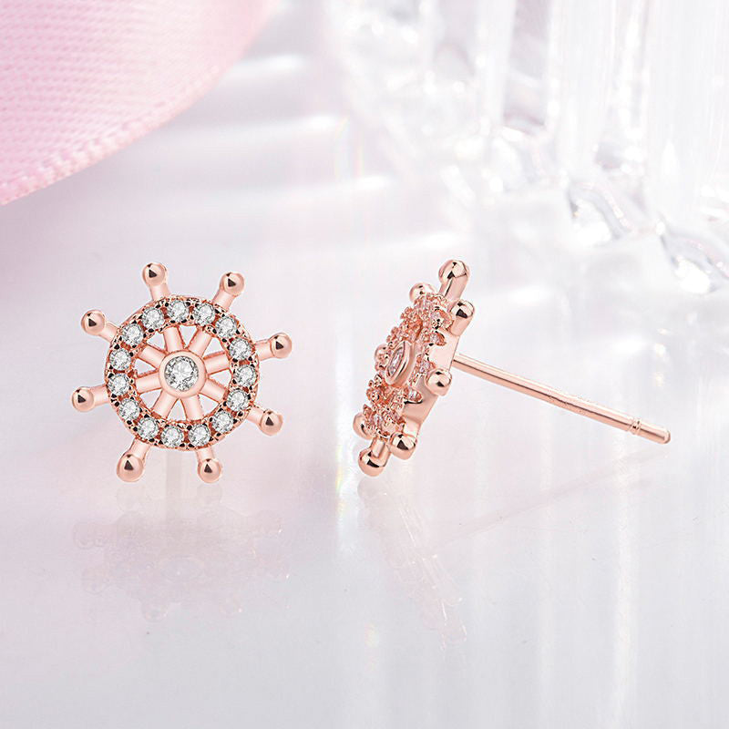 Hajókormány fülbevaló rosegold