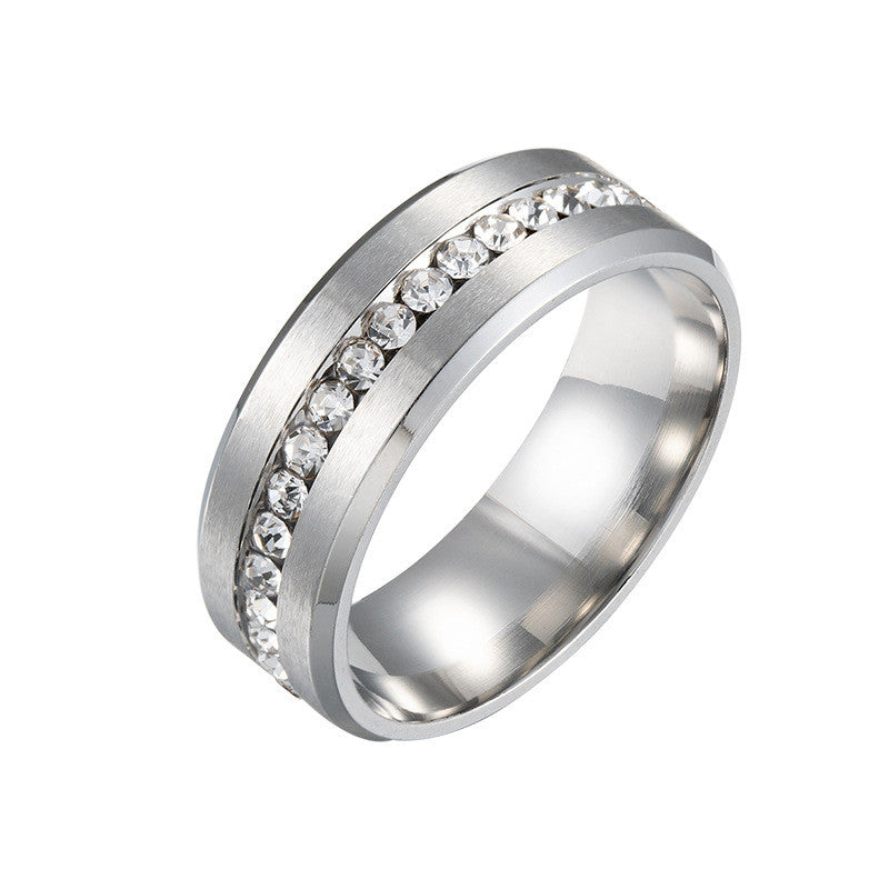Kristálysor nemesacél gyűrű - 54.3 mm