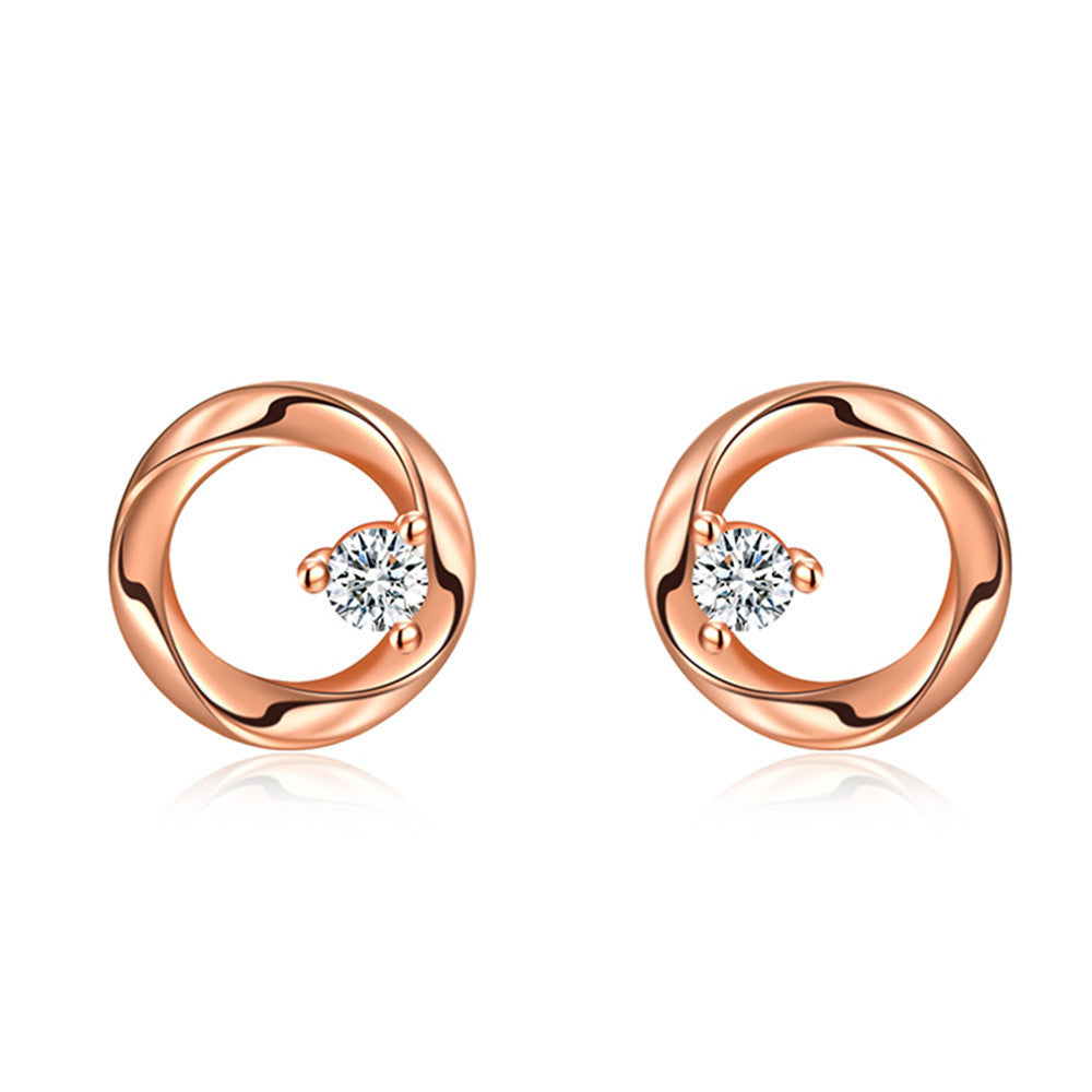 Shiny circle fülbevaló rosegold