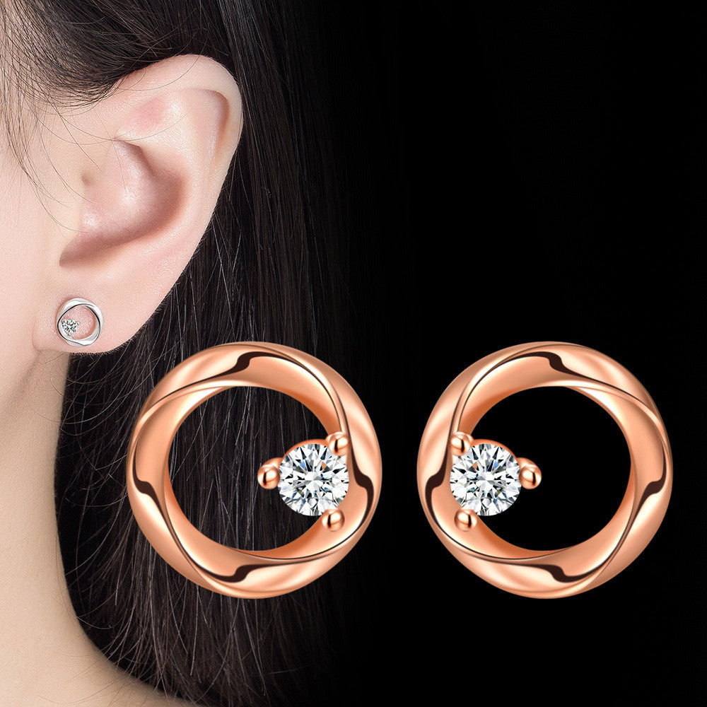 Shiny circle fülbevaló rosegold