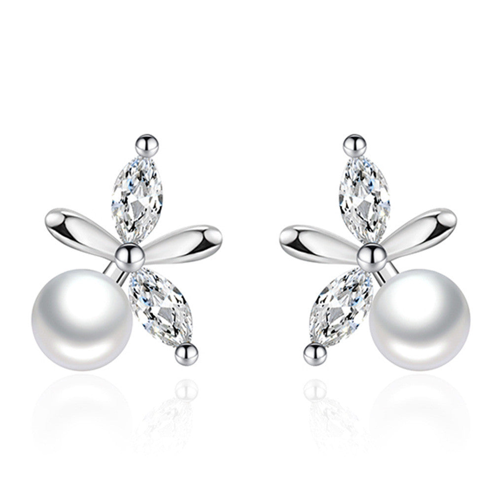 Gyöngyöskécs fülbevaló whitegold
