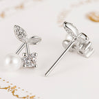 Gyöngy-cseresznye fülbevaló whitegold