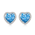 Camila kristály szív fülbevaló whitegold-kék