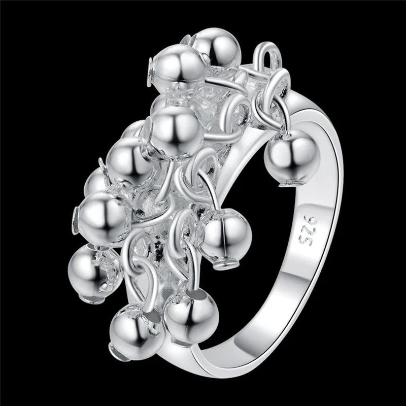 Ezüstös bogyós gyűrű 54.3 mm