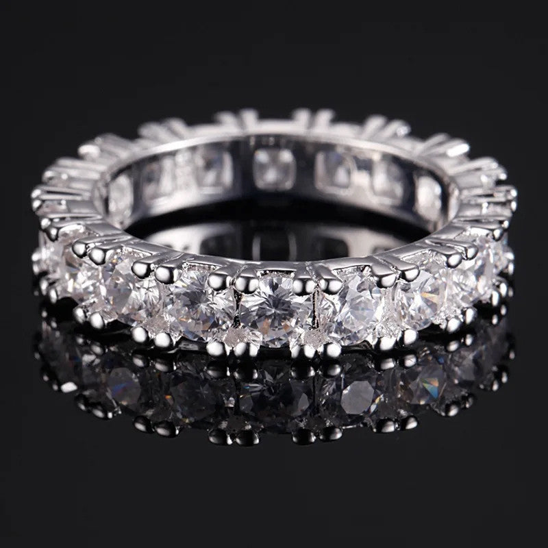 Ezüstös kristálysor gyűrű 54.3 mm