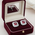 Margot kristály fülbevaló whitegold-bordó