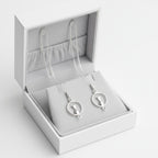 Lógós cica fülbevaló whitegold