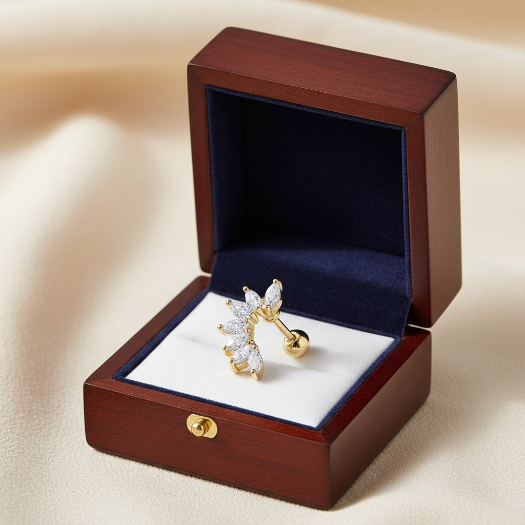 Alise kristályos nemesacél fülbevaló gold